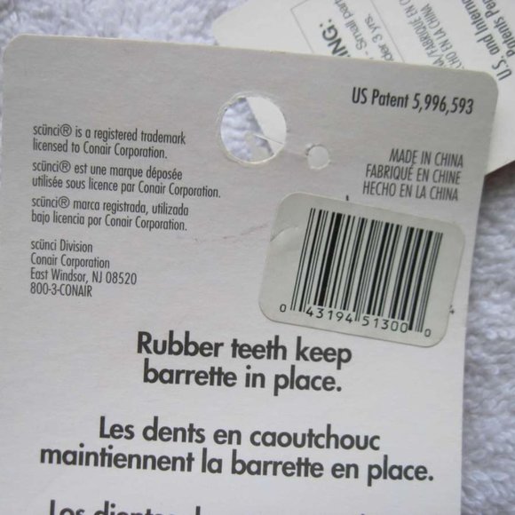 Scunci No Slip Grip Hold Slideproof Stay Put Rubber Teeth Plastic Hair Barrette - Picture 7 of 12